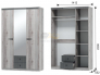 Шкаф трехдверный № 1 с цоколем Ольга 3 дуб коми
