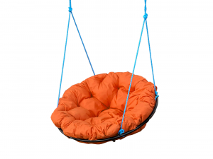 Кресло Папасан подвесное оранжевая подушка