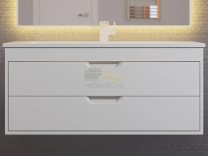 Тумба с раковиной Uperwood Modul матовая белая 100 см