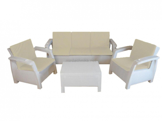 Комплект уличной мебели Yalta Premium Terrace Triple Set белый