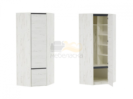Шкаф 2С угловой Гретта дуб крафт белый/антрацит