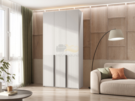 Шкаф 3-х створчатый 1200 Марвэл Браш Вайт, Дуб Крафт
