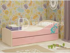 Кровать Юниор-10 МДФ Розовый металлик